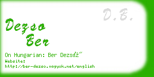 dezso ber business card